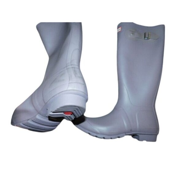Hunter Size 11 Tall Gray Rubber Rain Boots - Picture 4 of 5